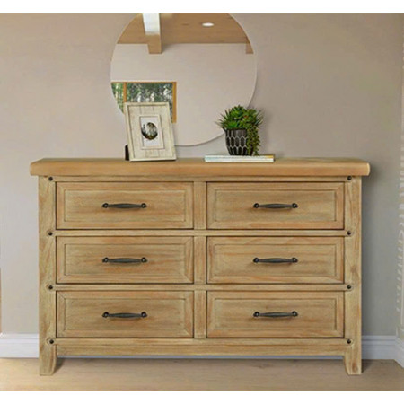 Soho Honey : Tủ Ngang 6 Ngăn Kéo - Màu Mật Ong